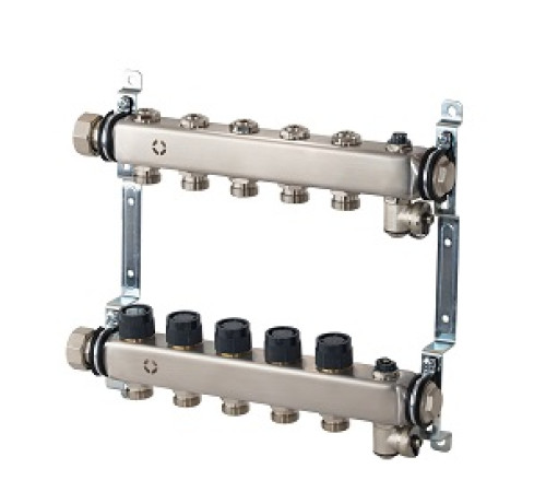 Распределительная гребенка Oventrop Multidis SHR на 12 контуров 3/4 EK нержавеющая сталь с регулирующими вставками 140650062