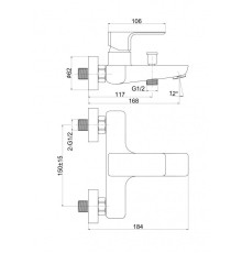 Смеситель для ванны Cersanit GEO однорычажный 63040