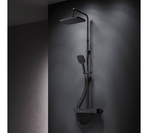 Душевая система с термостатом и смесителем-полкой AM.PM Func матовый черный F078F222