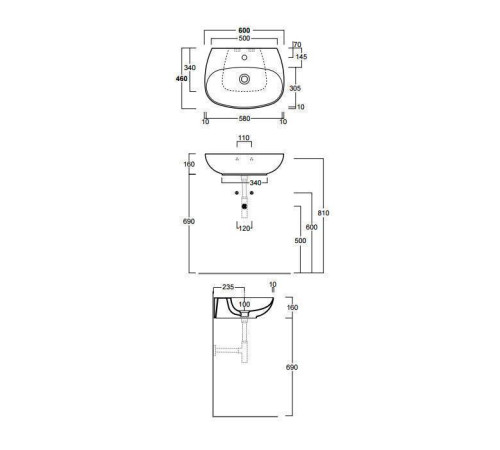 Раковина SIMAS Vignoni 60х46 см 1 отверстие белая VI10bi/F89