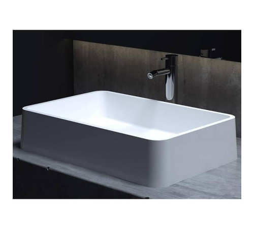 Раковина накладная Salini Gloria 59.5х39.5х12.5 см S-Stone белый матовый 1102207M