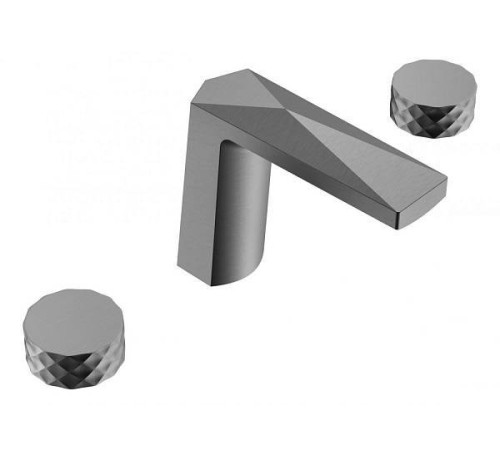 Смеситель для раковины Boheme Venturo врезной на 3 отверстия Diamond антрацит матовый 150-GM-DIAMOND