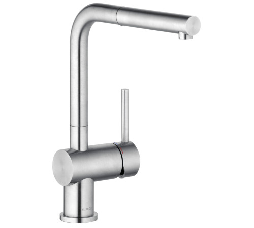 Смеситель для кухни Kludi Steel с выдвижным Г-образным изливом 45851F877