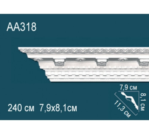 Карниз потолочный Perfect AA318 полиуретановый с рисунком AA318