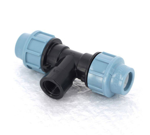 Тройник обжимной с внутренней резьбой Unidelta 20х1/2 для ПНД 1007020002