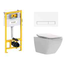 Комплект инсталляция с подвесным унитазом ELSEN E16 360x530x365 мм клавиша белая EIN5001120E16white818BSet