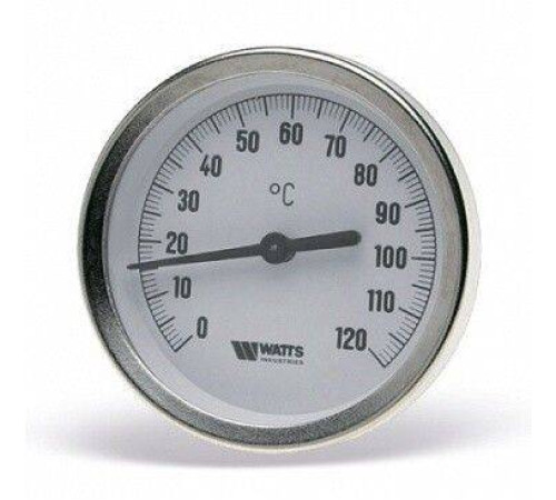 Термометр биметаллический Watts F+R801 OR 0-120 °C 100 мм гильза 75 мм 1/2 10006071