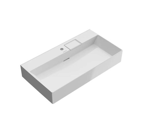 Раковина подвесная Kerama Marazzi Logica 90х48 см 1 отверстие белый глянец LO.wb.90.1