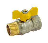 Кран шаровой для газа Tiemme TORNADO 1/2 НВ ручка-бабочка 2390003