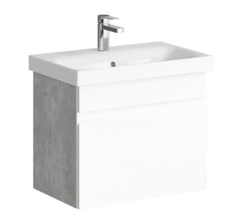 Тумба под умывальник подвесная Aqwella Smart 600х510х380 мм бетон светлый SRT0106BS