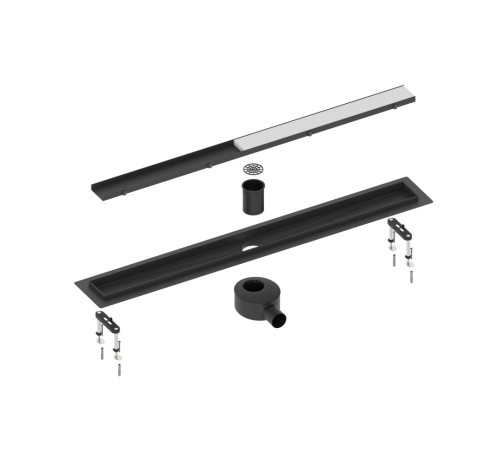 Душевой лоток Timo Drain System 800 мм с двусторонней панелью под плитку черный DS230208/03