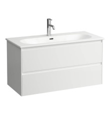Тумба с раковиной Laufen Lua 100х45х52 см подвесная 2 ящика белый матовый 8.6008.8.260.104.1