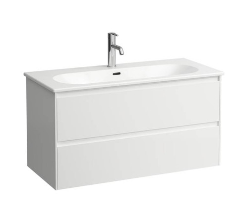 Тумба с раковиной Laufen Lua 100х45х52 см подвесная 2 ящика белый матовый 8.6008.8.260.104.1