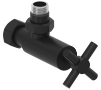 Вентиль регулировки температуры угловой Сунержа Крест G 1/2 HP - G 3/4 НГ черный матовый 31-1408-1234