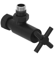 Вентиль регулировки температуры угловой Сунержа Крест G 1/2 HP - G 3/4 НГ черный матовый 31-1408-1234
