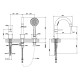 Смеситель для ванны Gessi Emporio Via Tortona на 3 отверстия с изливом и душевой лейкой Black XL 18637#299