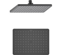 Верхний душ прямоугольный Aquanet 260x188x68 мм матовый черный AQ2087MB