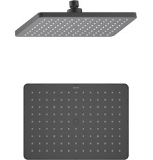 Верхний душ прямоугольный Aquanet 260x188x68 мм матовый черный AQ2087MB