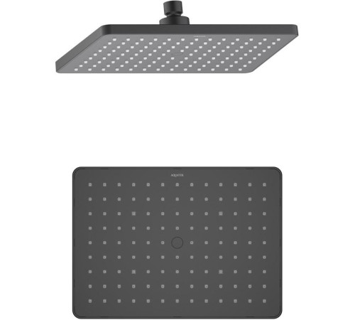 Верхний душ прямоугольный Aquanet 260x188x68 мм матовый черный AQ2087MB