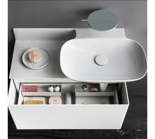 Раковина накладная Laufen INO 90х45х12 см 1 отверстие полка слева белый матовый 8.1330.1.757.104.1