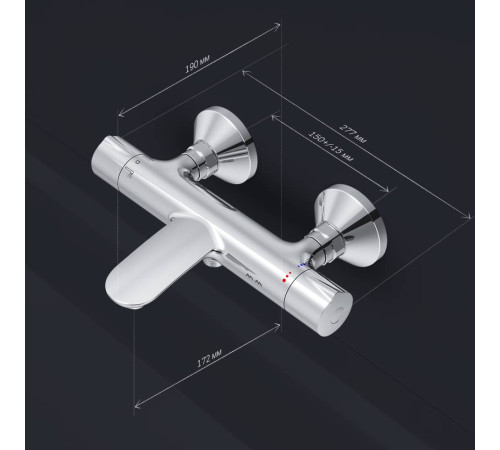 Смеситель для ванны и душа AM.PM Like с термостатом F8050000