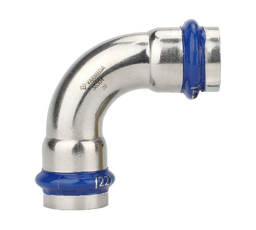 Угольник 90° двухраструбный Varmega Inox Press 54x54 мм VM710005454