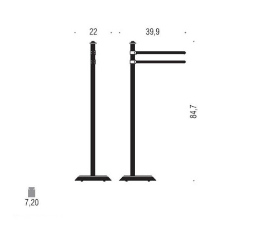 Стойка с 2-мя полотенцедержателями Colombo Design Hermitage напольная 84.7 см античная бронза B3338.OA