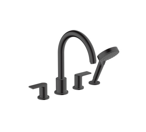 Смеситель на борт ванны hansgrohe Vernis Blend на 4 отверстия внешняя часть черный матовый 71456670