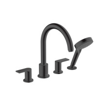 Смеситель на борт ванны hansgrohe Vernis Shape на 4 отверстия внешняя часть черный матовый 71459670