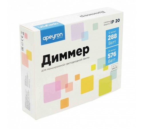 Контроллер-диммер и регулятор ЦТ с пультом ДУ Apeyron Electrics 04-31