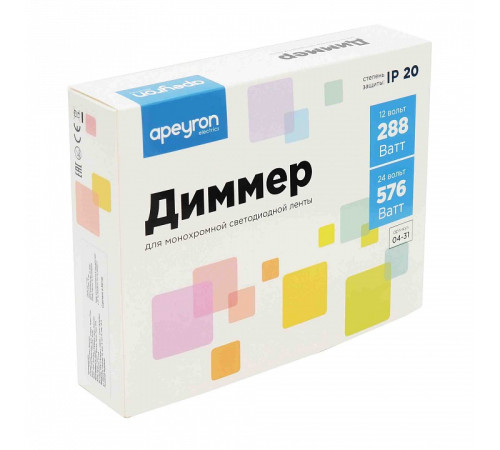 Контроллер-диммер и регулятор ЦТ с пультом ДУ Apeyron Electrics 04-31