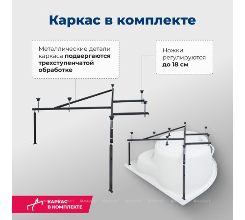 Ванна акриловая Aquanet Palau 140x140 см к/с54 00205535