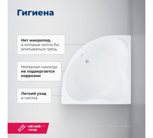 Ванна акриловая Aquanet Palau 140x140 см к/с54 00205535