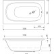 Ванна акриловая Cezares ECO 130x70x40 см ECO-130-70-40-W37