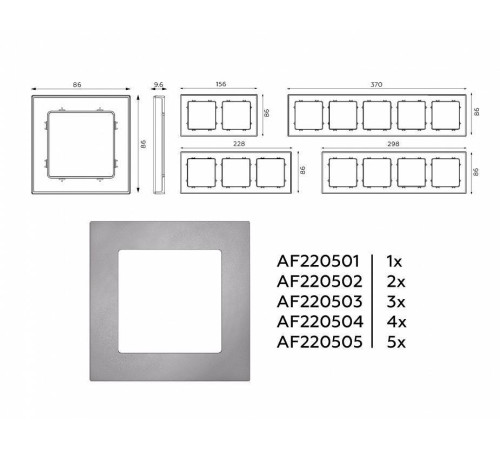 Рамка на 1 пост Ambrella Volt Techno AF220501