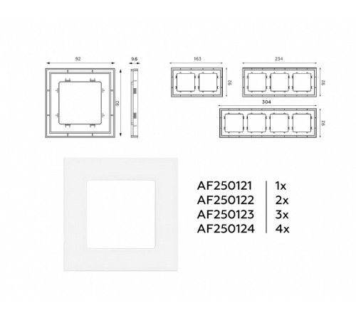Рамка на 4 поста Ambrella Volt Qubi AF250124