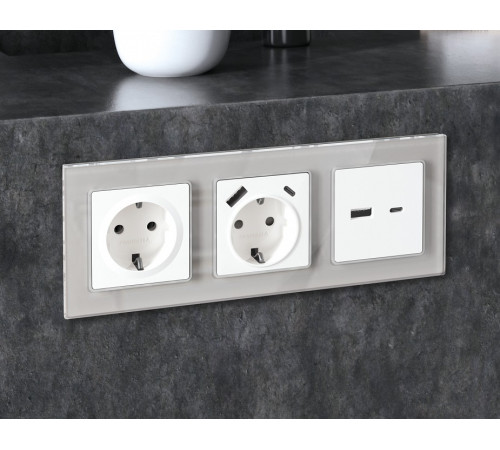 Рамка на 5 постов Ambrella Volt Platos Стекло органическое AF330405