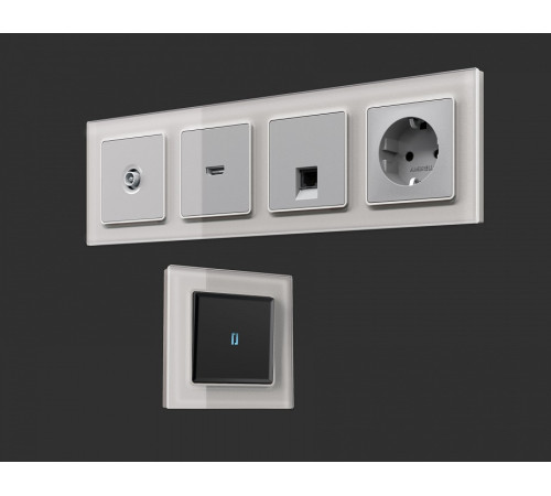 Рамка на 5 постов Ambrella Volt Platos Стекло органическое AF330405