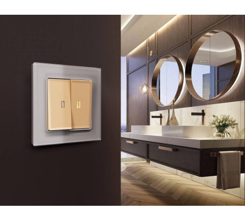 Рамка на 1 пост Ambrella Volt Platos Стекло органическое AF330501