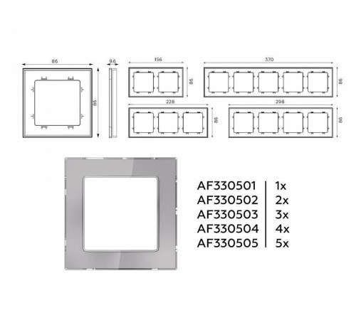 Рамка на 1 пост Ambrella Volt Platos Стекло органическое AF330501