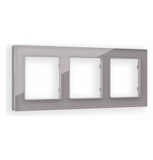 Рамка на 3 поста Ambrella Volt Platos Стекло органическое AF330503