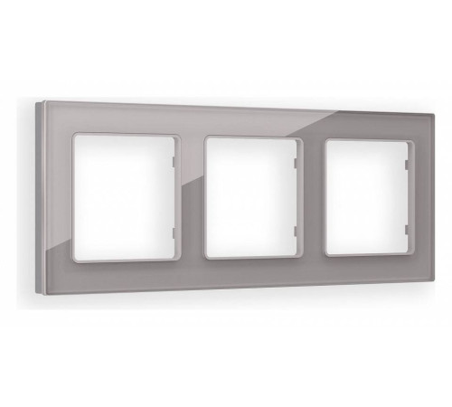 Рамка на 3 поста Ambrella Volt Platos Стекло органическое AF330503