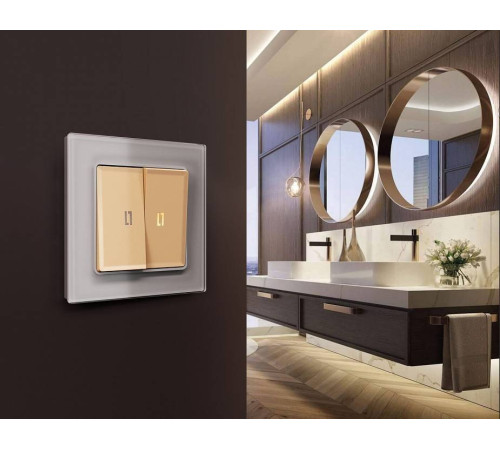 Рамка на 4 поста Ambrella Volt Platos Стекло органическое AF330504