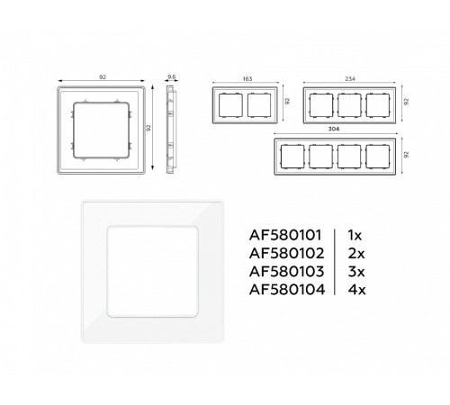 Рамка на 4 поста Ambrella Volt Arctic AF580104
