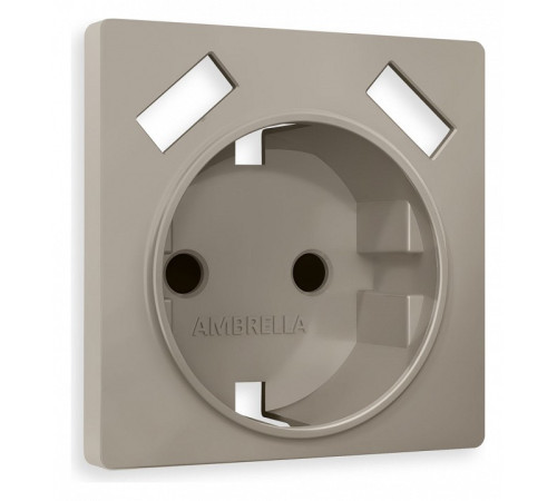 Накладка для розетки с заземлением и со шторками и 2хUSB type A Ambrella Volt Quant AP3690