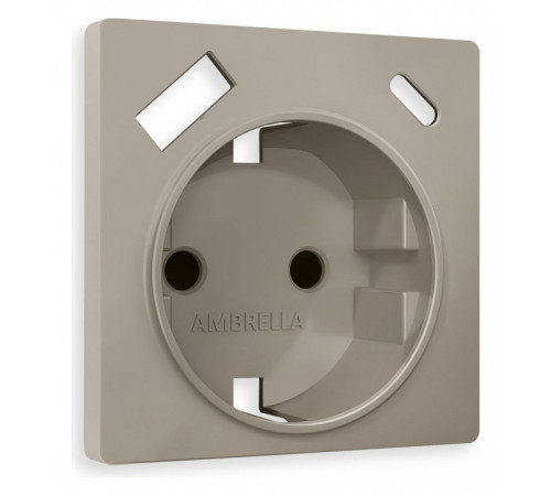 Накладка для розетки с заземлением и со шторками и 2хUSB type A и C Ambrella Volt Quant AP3700