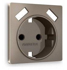 Накладка для розетки с заземлением и со шторками и 2хUSB type A Ambrella Volt Quant AP6390