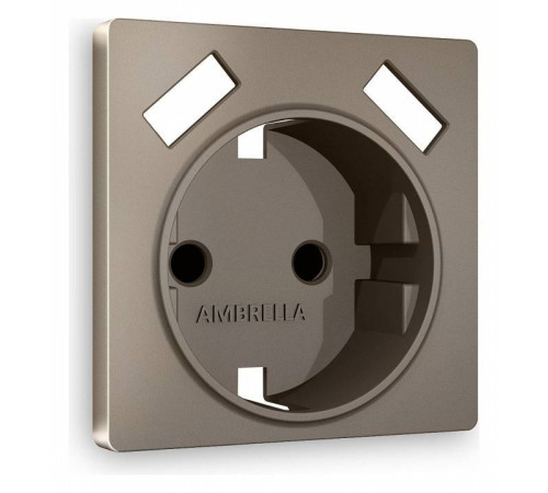 Накладка для розетки с заземлением и со шторками и 2хUSB type A Ambrella Volt Quant AP6390