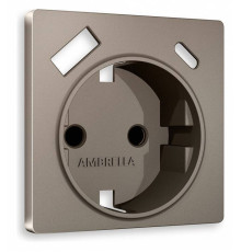 Накладка для розетки с заземлением и со шторками и 2хUSB type A и C Ambrella Volt Quant AP6400