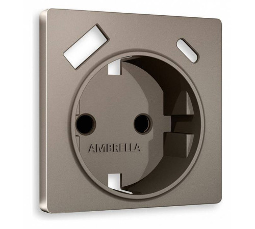 Накладка для розетки с заземлением и со шторками и 2хUSB type A и C Ambrella Volt Quant AP6400